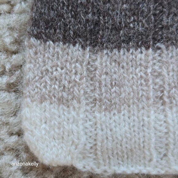 NWOT Cashmere Ribbed Scarf in Neutral Stripes - Picture 6 of 7